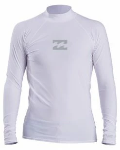 BILLABONG All Day Wave Performance Fit Long Sleeve Rashguard WHITE