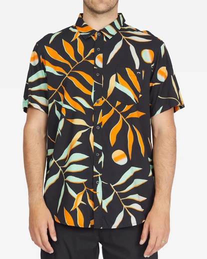 BILLABONG Sundays Floral Short Sleeve Shirt DENIM 7 BILLABONG Sundays Floral Short Sleeve Shirt DENIM - Image 7