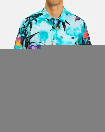 BILLABONG Sundays Floral Short Sleeve Shirt DENIM 11 BILLABONG Sundays Floral Short Sleeve Shirt DENIM - Image 11