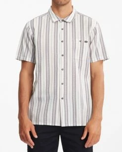 BILLABONG Sundays Jacquard Short Sleeve Shirt SMOKE BLUE -Mens Accessories Sales 2022 abywt00114 billabongw stn frt1 2