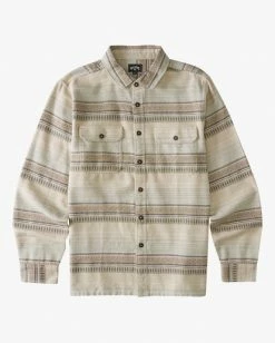 BILLABONG Offshore Jacquard Flannel Shirt STONE -Mens Accessories Sales 2022 abywt00135 billabongf stn frt1 1