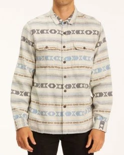 BILLABONG Offshore Jacquard Flannel Shirt STONE -Mens Accessories Sales 2022 abywt00135 billabongw chi frt1 1