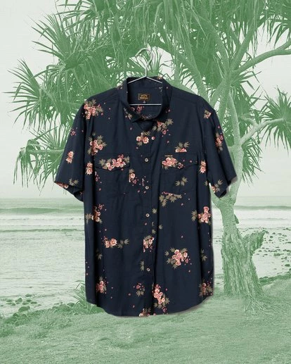 BILLABONG Wrangler Rose Garden Short Sleeve Shirt INDIGO 1 BILLABONG Wrangler Rose Garden Short Sleeve Shirt INDIGO