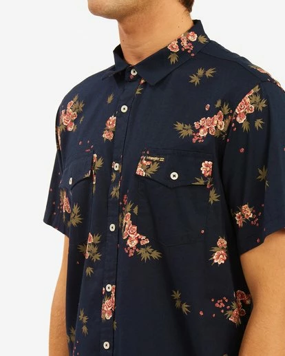 BILLABONG Wrangler Rose Garden Short Sleeve Shirt INDIGO 5 BILLABONG Wrangler Rose Garden Short Sleeve Shirt INDIGO - Image 5