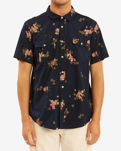 BILLABONG Wrangler Rose Garden Short Sleeve Shirt INDIGO 2 BILLABONG Wrangler Rose Garden Short Sleeve Shirt INDIGO - Image 2