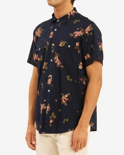 BILLABONG Wrangler Rose Garden Short Sleeve Shirt INDIGO 3 BILLABONG Wrangler Rose Garden Short Sleeve Shirt INDIGO - Image 3