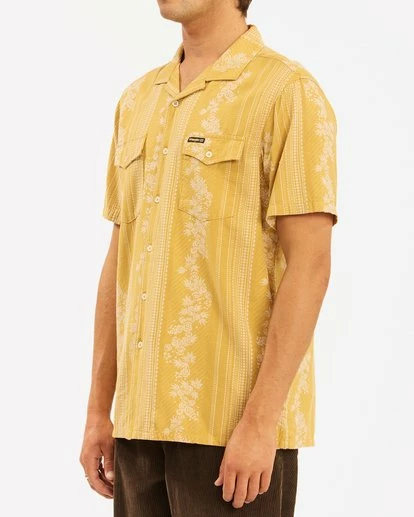 BILLABONG Wrangler Other Side Vacay Short Sleeve Shirt GOLD 4 BILLABONG Wrangler Other Side Vacay Short Sleeve Shirt GOLD - Image 4