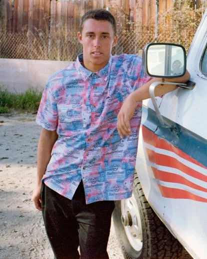 BILLABONG Budweiser Insignia Short Sleeve Shirt RED 1 BILLABONG Budweiser Insignia Short Sleeve Shirt RED