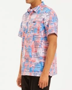 BILLABONG Budweiser Insignia Short Sleeve Shirt RED 8 BILLABONG Budweiser Insignia Short Sleeve Shirt RED -Mens Accessories Sales 2022 abywt00142 billabongw red sd1 1