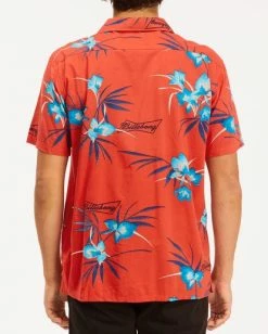 BILLABONG Budweiser Vacay Short Sleeve Shirt RED -Mens Accessories Sales 2022 abywt00143 billabongw red bck1 1