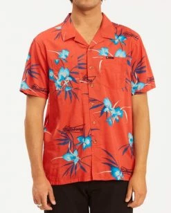 BILLABONG Budweiser Vacay Short Sleeve Shirt RED -Mens Accessories Sales 2022 abywt00143 billabongw red frt1 1
