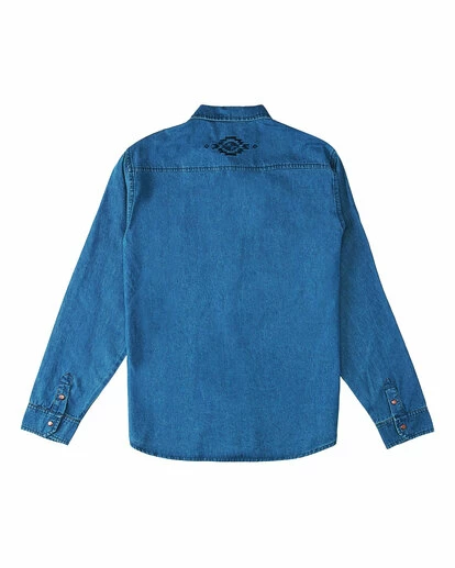 BILLABONG Wrangler Morgan Denim Long Sleeve Shirt OCEAN BLUE 7 BILLABONG Wrangler Morgan Denim Long Sleeve Shirt OCEAN BLUE - Image 7