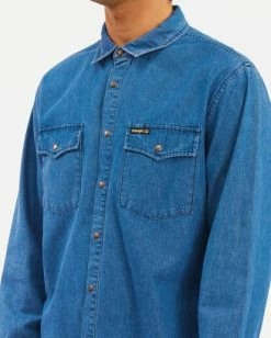 BILLABONG Wrangler Morgan Denim Long Sleeve Shirt OCEAN BLUE 11 BILLABONG Wrangler Morgan Denim Long Sleeve Shirt OCEAN BLUE -Mens Accessories Sales 2022 abywt00153 billabongw ocb dtl2 1