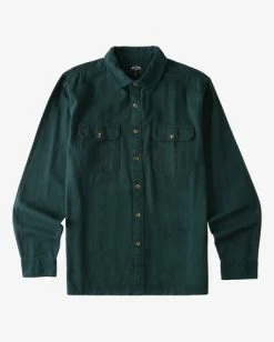 BILLABONG Offshore Solid Flannel Shirt DARK SEAGREEN -Mens Accessories Sales 2022 abywt00154 billabongv dsg frt1
