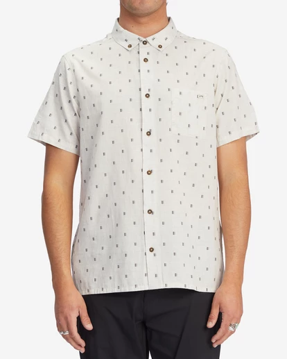 BILLABONG All Day Jacquard Short Sleeve Shirt LIGHT BLUE 2 BILLABONG All Day Jacquard Short Sleeve Shirt LIGHT BLUE - Image 2