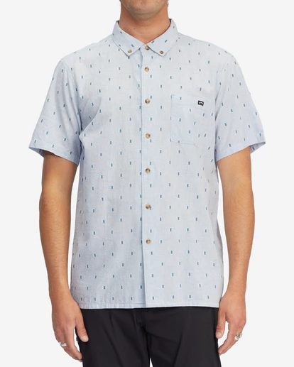 BILLABONG All Day Jacquard Short Sleeve Shirt LIGHT BLUE 3 BILLABONG All Day Jacquard Short Sleeve Shirt LIGHT BLUE - Image 3