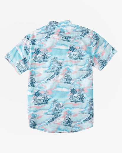 BILLABONG Sundays Floral Hawaii Short Sleeve Shirt AQUA 6 BILLABONG Sundays Floral Hawaii Short Sleeve Shirt AQUA - Image 6