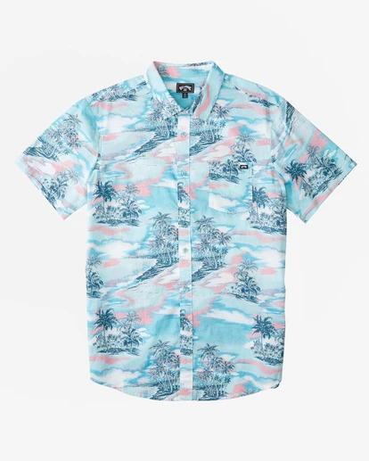 BILLABONG Sundays Floral Hawaii Short Sleeve Shirt AQUA 5 BILLABONG Sundays Floral Hawaii Short Sleeve Shirt AQUA - Image 5