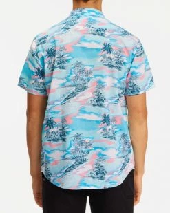 BILLABONG Sundays Floral Hawaii Short Sleeve Shirt AQUA 8 BILLABONG Sundays Floral Hawaii Short Sleeve Shirt AQUA -Mens Accessories Sales 2022 abywt00171 billabongw aqu bck1 1