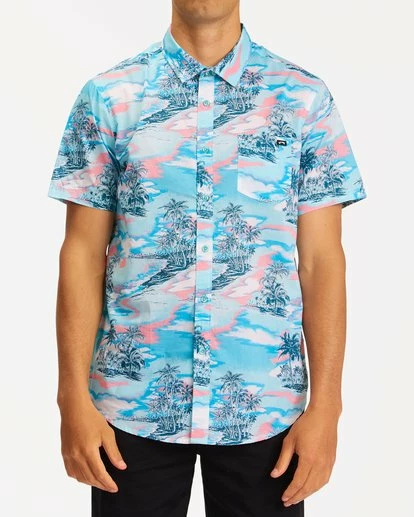 BILLABONG Sundays Floral Hawaii Short Sleeve Shirt AQUA 1 BILLABONG Sundays Floral Hawaii Short Sleeve Shirt AQUA