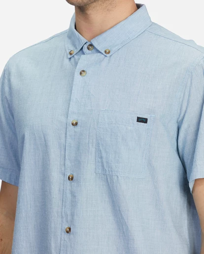 BILLABONG All Day Organic Short Sleeve Shirt MARINE 4 BILLABONG All Day Organic Short Sleeve Shirt MARINE - Image 4