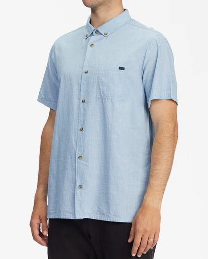 BILLABONG All Day Organic Short Sleeve Shirt MARINE 2 BILLABONG All Day Organic Short Sleeve Shirt MARINE - Image 2