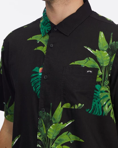 BILLABONG Kamea Jungle Short Sleeve Shirt BLACK 5 BILLABONG Kamea Jungle Short Sleeve Shirt BLACK - Image 5