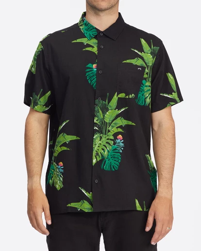 BILLABONG Kamea Jungle Short Sleeve Shirt BLACK 1 BILLABONG Kamea Jungle Short Sleeve Shirt BLACK