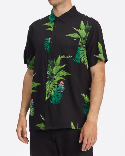 BILLABONG Kamea Jungle Short Sleeve Shirt BLACK 3 BILLABONG Kamea Jungle Short Sleeve Shirt BLACK - Image 3