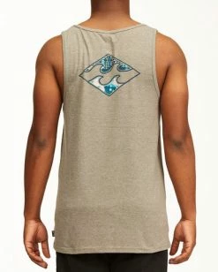 BILLABONG Crayon Wave Tank Top DARK GREY HEATHER -Mens Accessories Sales 2022 abyzt00142 billabongw dgr bck1 1