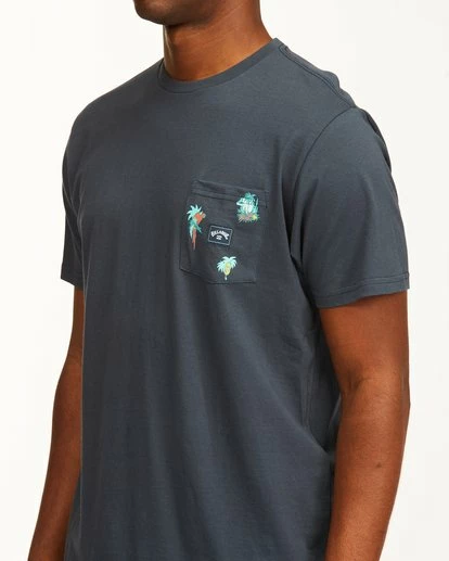 BILLABONG Team Wave Mini Pocket T-Shirt NAVY 4 BILLABONG Team Wave Mini Pocket T-Shirt NAVY - Image 4