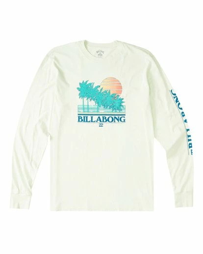 BILLABONG Club Tropix Long Sleeve Wave Washed T-Shirt SEAGLASS 6 BILLABONG Club Tropix Long Sleeve Wave Washed T-Shirt SEAGLASS - Image 6