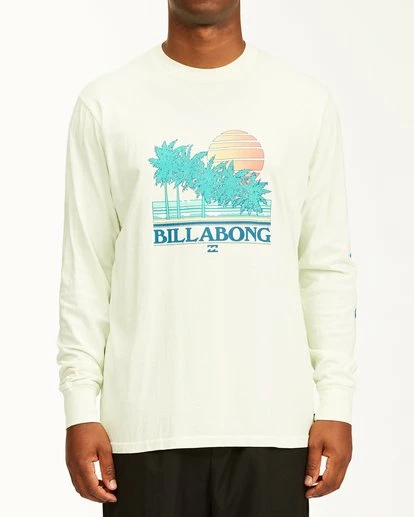 BILLABONG Club Tropix Long Sleeve Wave Washed T-Shirt SEAGLASS 1 BILLABONG Club Tropix Long Sleeve Wave Washed T-Shirt SEAGLASS