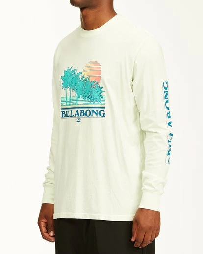 BILLABONG Club Tropix Long Sleeve Wave Washed T-Shirt SEAGLASS 2 BILLABONG Club Tropix Long Sleeve Wave Washed T-Shirt SEAGLASS - Image 2