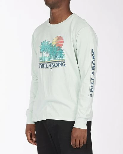 BILLABONG Club Tropix Long Sleeve Wave Washed T-Shirt SEAGLASS 3 BILLABONG Club Tropix Long Sleeve Wave Washed T-Shirt SEAGLASS - Image 3