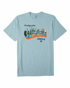 BILLABONG Greetings California Short Sleeve T-Shirt COASTAL BLUE -Mens Accessories Sales 2022 abyzt00351 billabongf cbu frt1 1