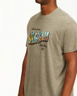BILLABONG Greetings Hawaii Short Sleeve T-Shirt DARK GREY HEATHER 8 BILLABONG Greetings Hawaii Short Sleeve T-Shirt DARK GREY HEATHER -Mens Accessories Sales 2022 abyzt00356 billabongw dgr dtl1 1