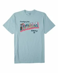BILLABONG Greetings Florida Short Sleeve T-Shirt COASTAL BLUE -Mens Accessories Sales 2022 abyzt00362 billabongf cbu frt1 1