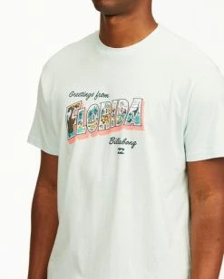 BILLABONG Greetings Florida Short Sleeve T-Shirt COASTAL BLUE -Mens Accessories Sales 2022 abyzt00362 billabongw cbu dtl1 1