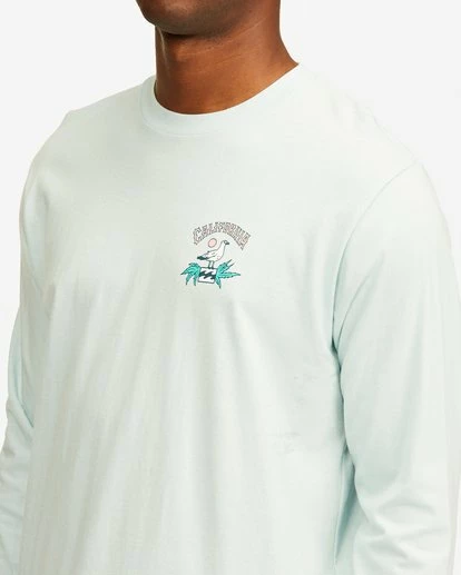 BILLABONG Arch California Long Sleeve T-Shirt COASTAL BLUE 5 BILLABONG Arch California Long Sleeve T-Shirt COASTAL BLUE - Image 5