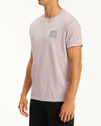 BILLABONG Crayon Wave Washed Short Sleeve T-Shirt LIGHT LAVENDER 4 BILLABONG Crayon Wave Washed Short Sleeve T-Shirt LIGHT LAVENDER - Image 4