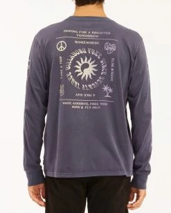 BILLABONG Trippin' Wave Washed Long Sleeve T-Shirt CHAR -Mens Accessories Sales 2022 abyzt00560 billabongw crc bck1 1