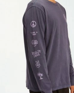 BILLABONG Trippin' Wave Washed Long Sleeve T-Shirt CHAR -Mens Accessories Sales 2022 abyzt00560 billabongw crc dtl3 1