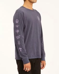 BILLABONG Trippin' Wave Washed Long Sleeve T-Shirt CHAR -Mens Accessories Sales 2022 abyzt00560 billabongw crc sd2 1