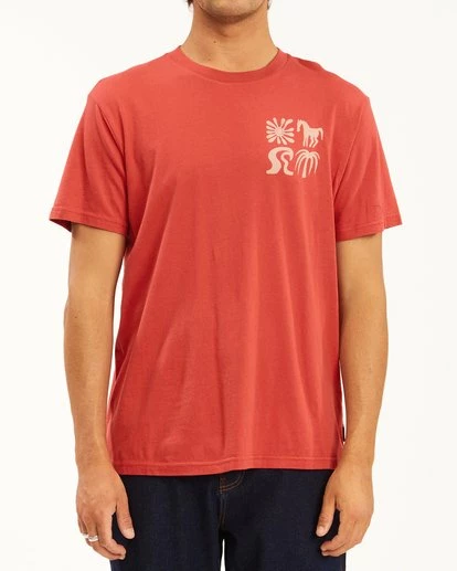 BILLABONG Wrangler Lands Short Sleeve T-Shirt CRIMSON 2 BILLABONG Wrangler Lands Short Sleeve T-Shirt CRIMSON - Image 2