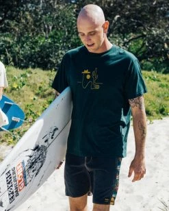 BILLABONG Wrangler Sleepwalker Short Sleeve T-Shirt BOTTLE GREEN