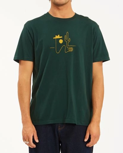 BILLABONG Wrangler Sleepwalker Short Sleeve T-Shirt BOTTLE GREEN 2 BILLABONG Wrangler Sleepwalker Short Sleeve T-Shirt BOTTLE GREEN - Image 2