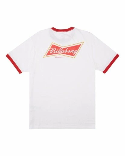 BILLABONG Budweiser Bow Ringer Short Sleeve T-Shirt WHITE 7 BILLABONG Budweiser Bow Ringer Short Sleeve T-Shirt WHITE - Image 7