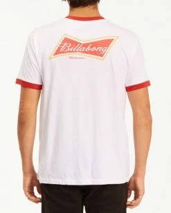 BILLABONG Budweiser Bow Ringer Short Sleeve T-Shirt WHITE 9 BILLABONG Budweiser Bow Ringer Short Sleeve T-Shirt WHITE -Mens Accessories Sales 2022 abyzt00585 billabongw wht bck1 1