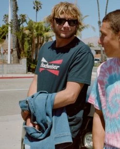 BILLABONG Budweiser Flag Short Sleeve T-Shirt NAVY